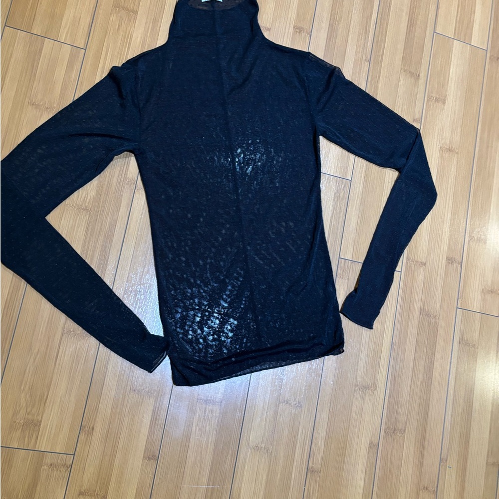 Free People Black Mesh top